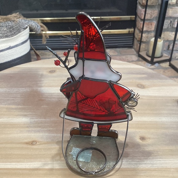 Stained glass woodland Santa tea light holder. - Picture 5 of 5